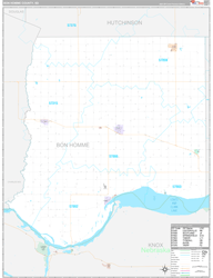 Bon Homme County, SD Wall Map Premium Style 2024